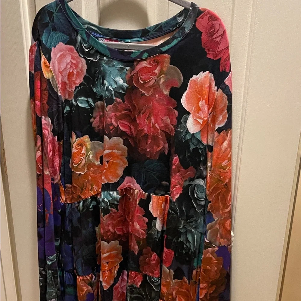 Johnny Was Floral Long Sleeve top- Black and Multicolor - Picture 1 of 4